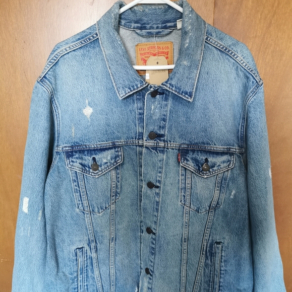 Nwt Levis Men Ripped Jeans Jacket 